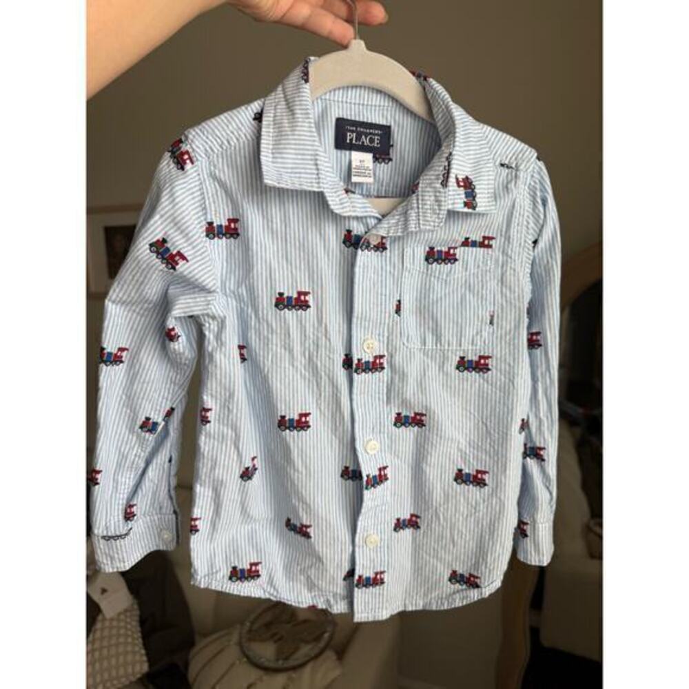 Children Place Trains Christmas boy long sleeves shirt